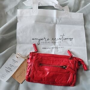 Ampere Creations Red Vegan Leather Wristlet
